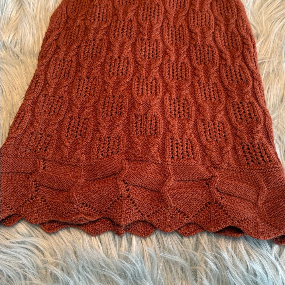 Windsor Terracotta Knit Crochet Halter Tank sz S - Picture 4 of 7
